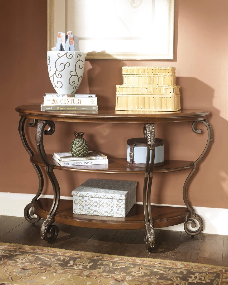 Ashley Furniture Nestor - Medium Brown - Sofa Table Tables 5 Ashley Furniture Nestor - Medium Brown - Sofa Table Tables