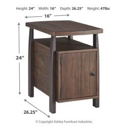 Ashley Furniture Vailbry - Brown - Chair Side End Table 22 Ashley Furniture Vailbry - Brown - Chair Side End Table