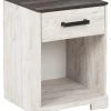 Ashley Furniture Shawburn - Whitewash/charcoal Gray - One Drawer Night Stand