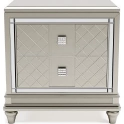 Ashley Furniture Chevanna - Platinum - Two Drawer Night Stand Nightstands