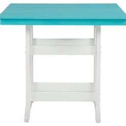 Signature Design By Ashley® Eisely - Turquoise / White - Square Counter Tbl W/umb Opt Tables