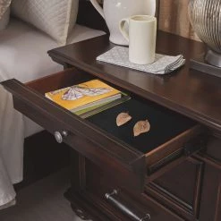 Signature Design By Ashley® Bedroom Sets Brynhurst - Dark Ultimate Best In Class Upholstered Panel Bed, Nightstand