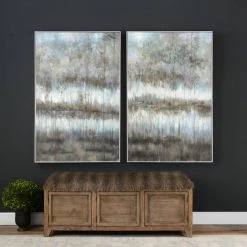 Accessories Uttermost Gray Reflections Landscape Art S/2