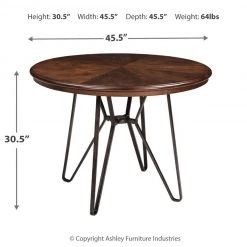 Ashley Furniture Centiar - Dark Brown - Round Dining Room Table