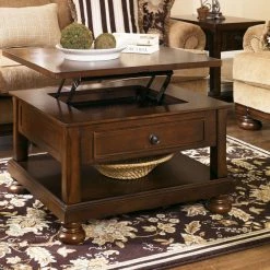 Ashley Furniture Porter - Rustic Brown - Lift Top Cocktail Table