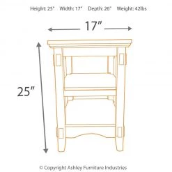 Ashley Furniture Tables Cross - Medium Brown - Chair Side End Table