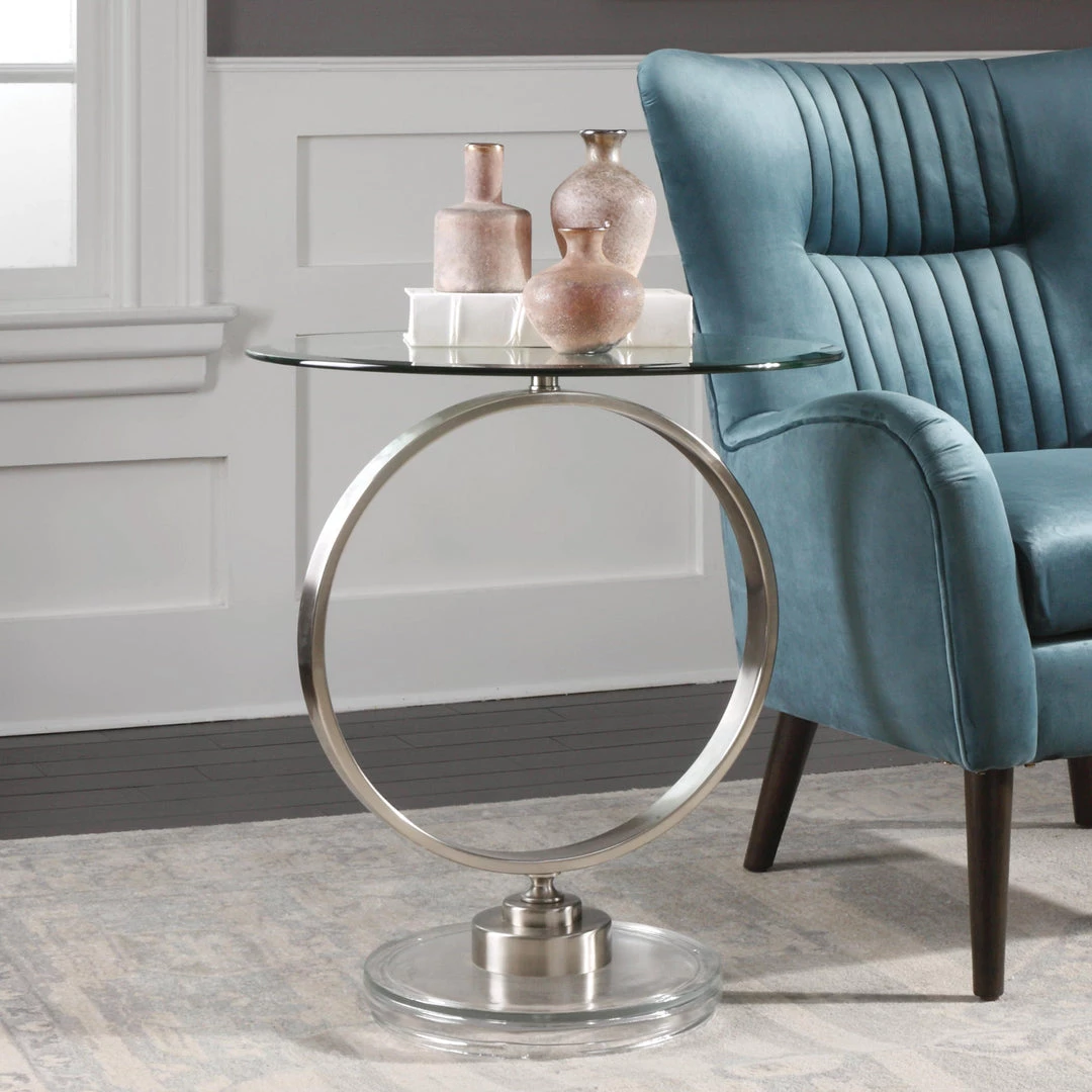 Uttermost Dixon Brushed Nickel Side Table Tables 4 Uttermost Dixon Brushed Nickel Side Table Tables