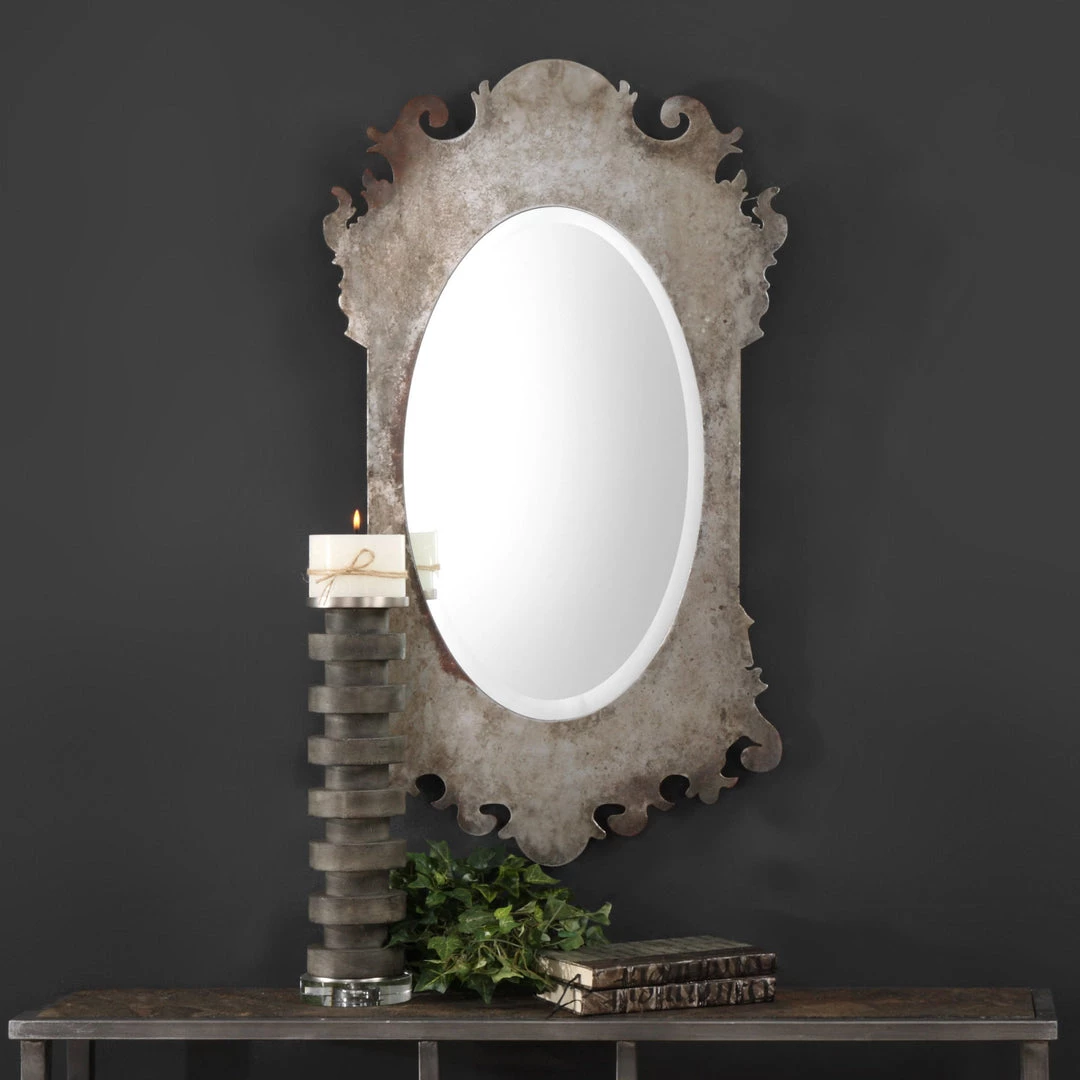Accessories Uttermost Vitravo Oxidized Silver Oval Mirror 7 Accessories Uttermost Vitravo Oxidized Silver Oval Mirror
