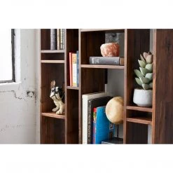 Moe's Home Collection Round Teak Ball On Black Marble Base Medium