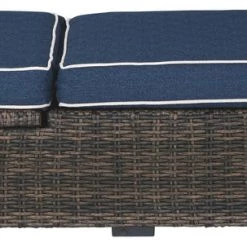 Ashley Furniture Chairs Grasson - Brown/blue - Chaise Lounge With Cushion