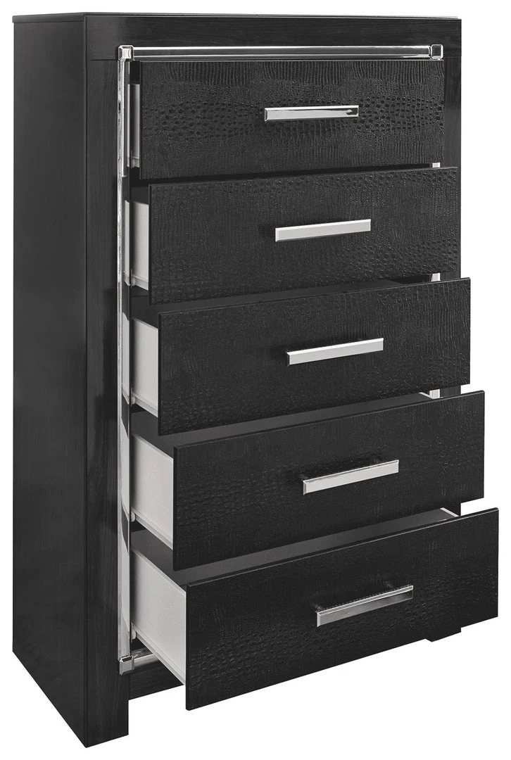 Ashley Furniture Kaydell - Black - Five Drawer Chest 4 Ashley Furniture Kaydell - Black - Five Drawer Chest
