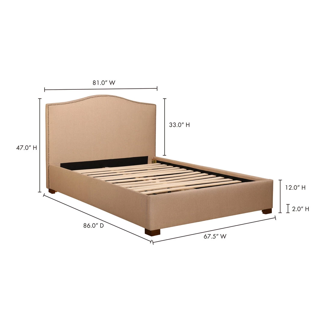 Moe's Home Collection Zale King Bed Oatmeal Beds 5 Moe's Home Collection Zale King Bed Oatmeal Beds