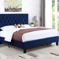 Emerald Home Navy Upholstered Bed, King Beds 19 Emerald Home Navy Upholstered Bed, King Beds