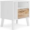 Ashley Furniture Nightstands Piperton - Brown / White - One Drawer Night Stand