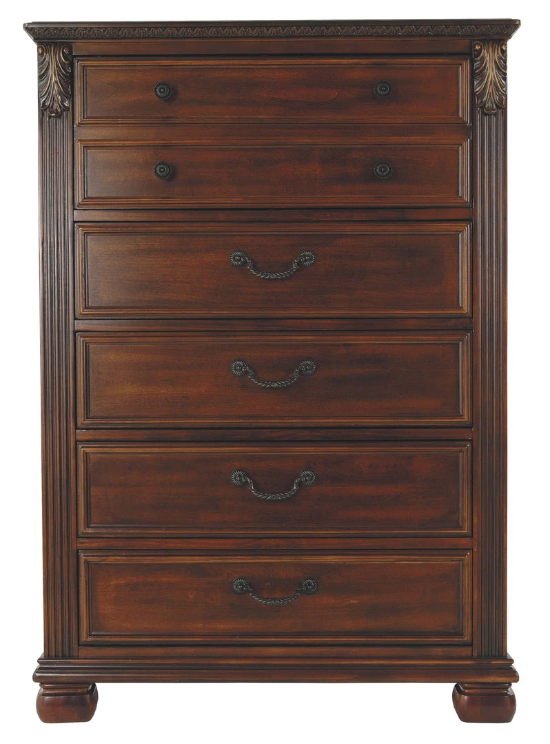 Ashley Furniture Chests Leahlyn - Warm Brown - Five Drawer Chest 4 Ashley Furniture Chests Leahlyn - Warm Brown - Five Drawer Chest
