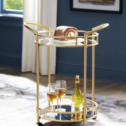 Ashley Furniture Bars & Bar Carts Wynora - Gold - Bar Cart 9 Ashley Furniture Bars & Bar Carts Wynora - Gold - Bar Cart