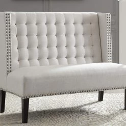 Ashley Furniture Beauland - Ivory - Accent Bench - Button Tufting Benches