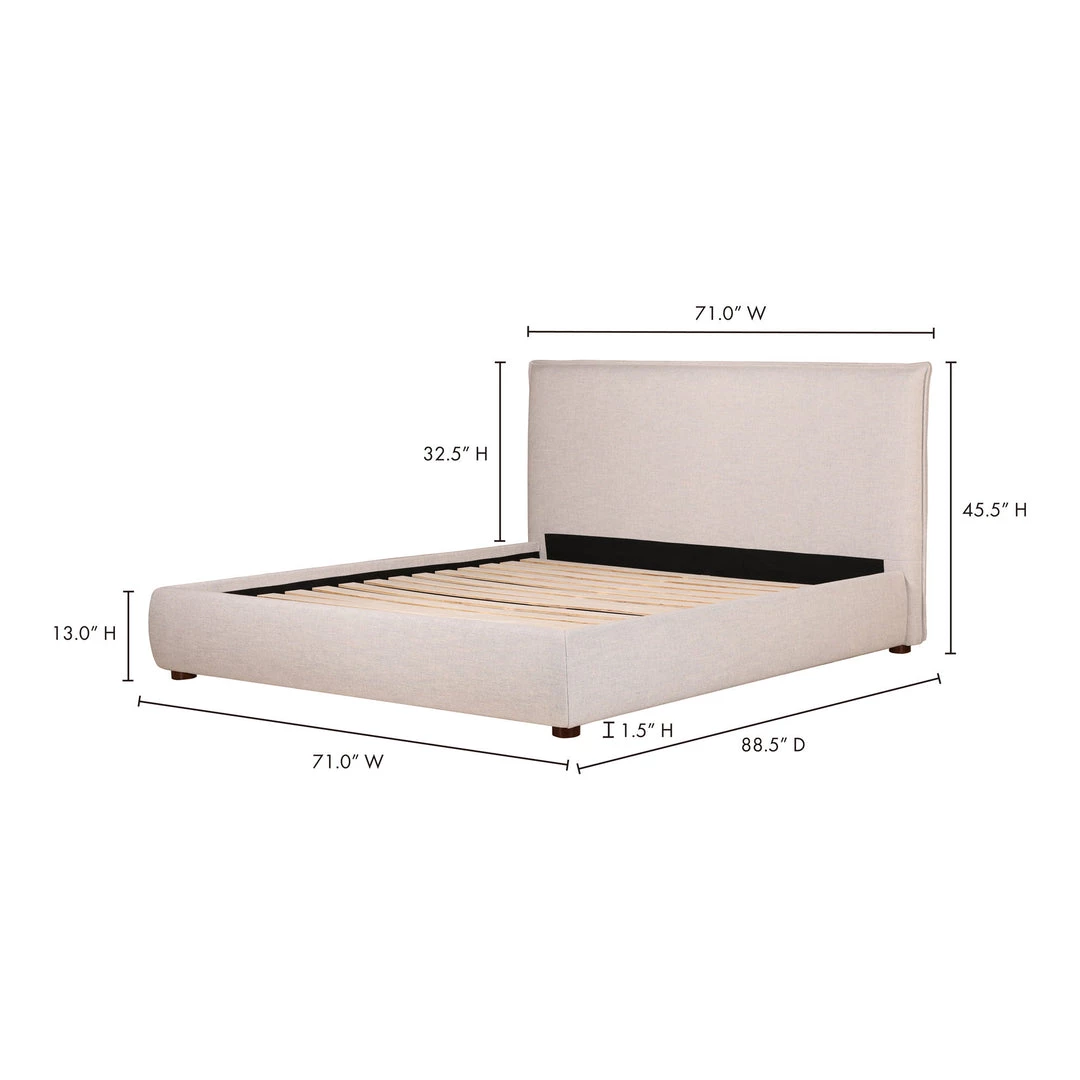 Moe's Home Collection Luzon Queen Bed Light Grey 6 Moe's Home Collection Luzon Queen Bed Light Grey