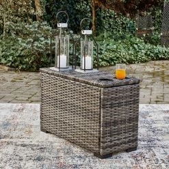 Signature Design By Ashley® Harbor Court - Gray - Console With Drink Holders