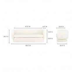 Moe's Home Collection Koba Sofa Maya White 16 Moe's Home Collection Koba Sofa Maya White