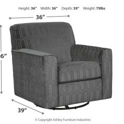 Ashley Furniture Zarina - Graphite - Swivel Accent Chair Chairs
