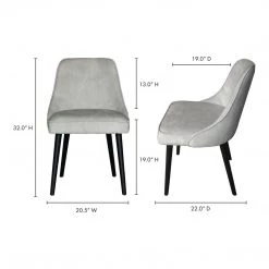 Moe's Home Collection Harmony Dining Chair White Smoke-m2 9 Moe's Home Collection Harmony Dining Chair White Smoke-m2