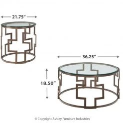 Ashley Furniture Frostine - Dark Bronze Finish - Occasional Table Set (3/cn) Tables 12 Ashley Furniture Frostine - Dark Bronze Finish - Occasional Table Set (3/cn) Tables