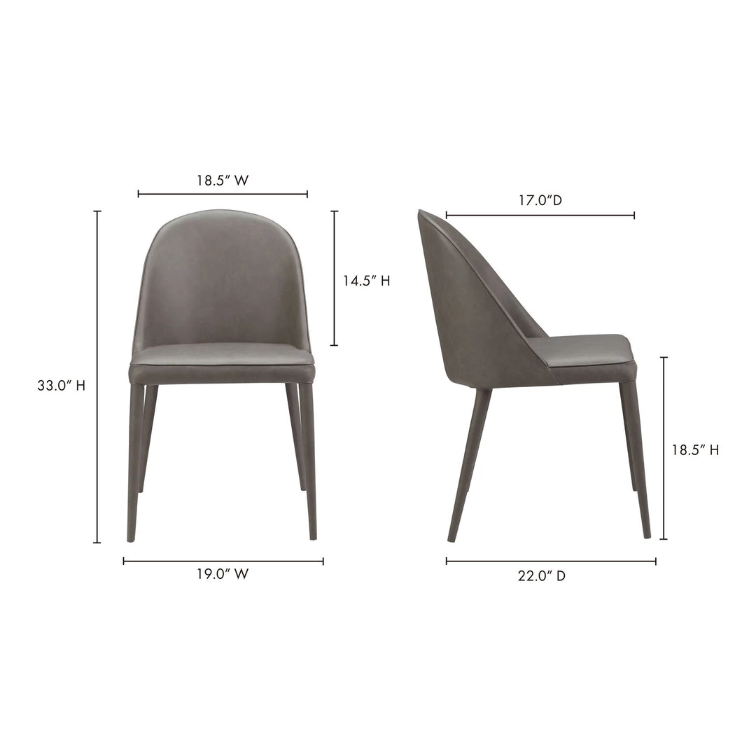 Moe's Home Collection Burton Pu Dining Chair Grey -m2 8 Moe's Home Collection Burton Pu Dining Chair Grey -m2