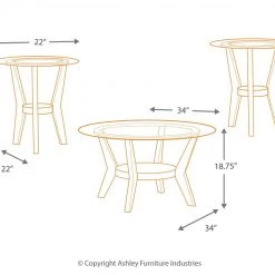 Ashley Furniture Fantell - Dark Brown - Occasional Table Set (3/cn)
