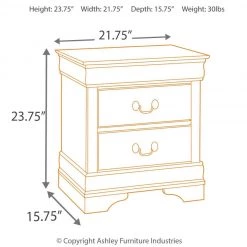 Ashley Furniture Nightstands Alisdair - Dark Brown - Two Drawer Night Stand