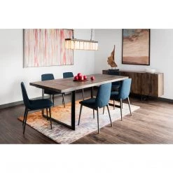 Moe's Home Collection Natural Teak Wood Sculpture On Black Marble Stand Medium Table Decor