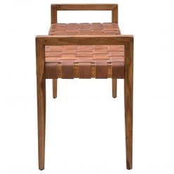 Benches Uttermost Plait Woven Leather Bench