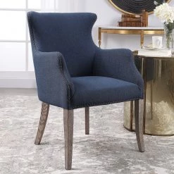 Uttermost Yareena Blue Wing Chair Chairs 16 Uttermost Yareena Blue Wing Chair Chairs