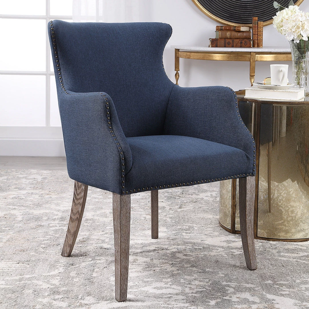 Uttermost Yareena Blue Wing Chair Chairs 9 Uttermost Yareena Blue Wing Chair Chairs