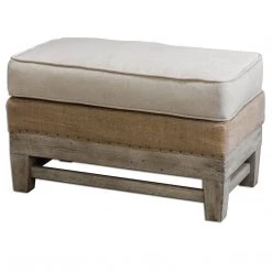 Uttermost Schafer Linen Ottoman