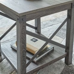 Ashley Furniture Freedan - Grayish Brown - Square End Table Tables