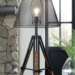 Ashley Furniture Leolyn - Black/brown - Metal Table Lamp (1/cn) Accessories