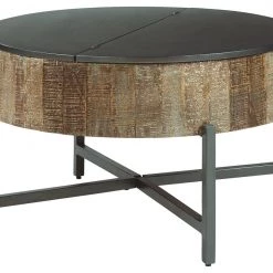 Ashley Furniture Nashbryn - Gray/brown - Round Cocktail Table