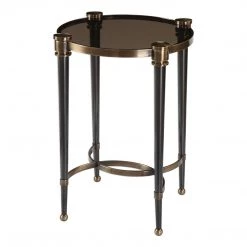 Uttermost Thora Brushed Black Accent Table Tables