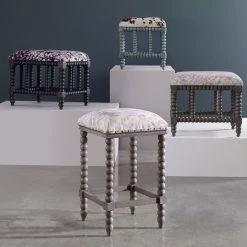 Uttermost Estes Faux Cow Hide Counter Stool Stools