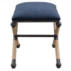 Benches Uttermost Firth Small Navy Fabric Bench 11 Benches Uttermost Firth Small Navy Fabric Bench