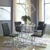 Signature Design By Ashley® Madanere - Chrome Finish/Black - Round Dining Room Table, 4 Side Chairs 2 Signature Design By Ashley® Madanere - Chrome Finish/Black - Round Dining Room Table, 4 Side Chairs