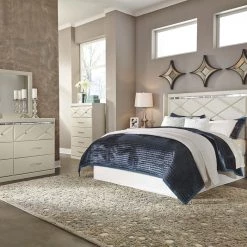 Signature Design By Ashley® Dreamur - Pearl Stipple - Panel Headboard With Bolt On Metal Frame