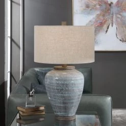 Accessories Uttermost Pelia Light Aqua Table Lamp