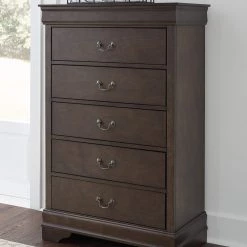 Ashley Furniture Chests Leewarden - Dark Brown - Five Drawer Chest