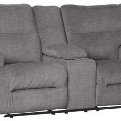 Ashley Furniture Reclining Furniture Coombs - Charcoal - Dbl Rec Pwr Loveseat W/console