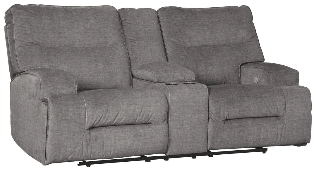 Ashley Furniture Reclining Furniture Coombs - Charcoal - Dbl Rec Pwr Loveseat W/console 3 Ashley Furniture Reclining Furniture Coombs - Charcoal - Dbl Rec Pwr Loveseat W/console