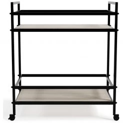 Ashley Furniture Waylowe - Black/tan - Bar Cart Bars & Bar Carts