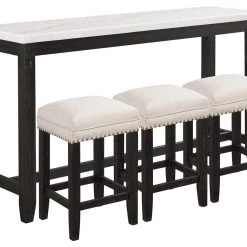 Ashley Furniture Dining Room Sets Anchorville - Dark Brown/white - Rect Drm Counter Tbl Set(4/cn)