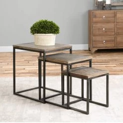 Uttermost Bomani Wood Nesting Tables Set/3